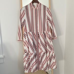 EUC COS Striped LS Midi Dress, Sz US6